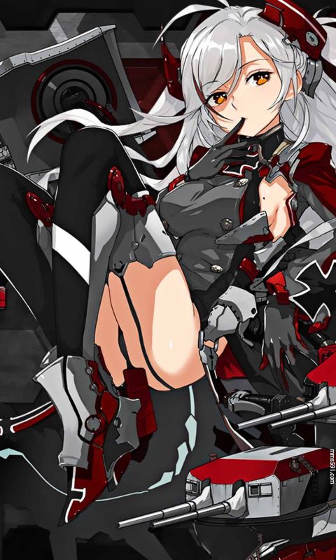 碧蓝航线吃手手的不死鸟欧根亲王号舰娘性感手机壁纸图片（5）