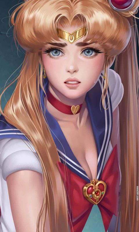 变身水兵月，美少女战士女主角月野兔Sailor Moon超美手机壁纸图片（7）