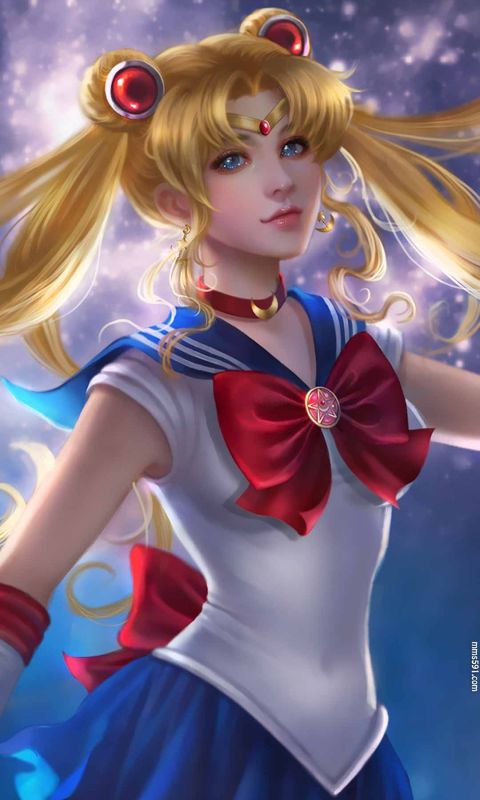 变身水兵月，美少女战士女主角月野兔Sailor Moon超美手机壁纸图片（10）