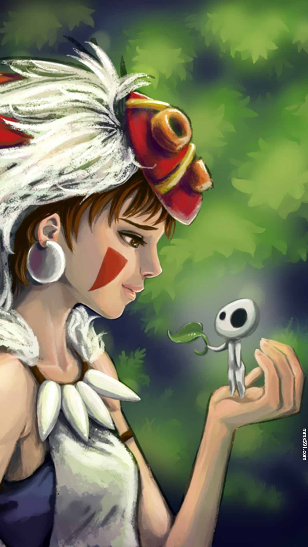 诡异又可爱树精，幽灵公主森林中的木灵kodama手机壁纸图片集（7）