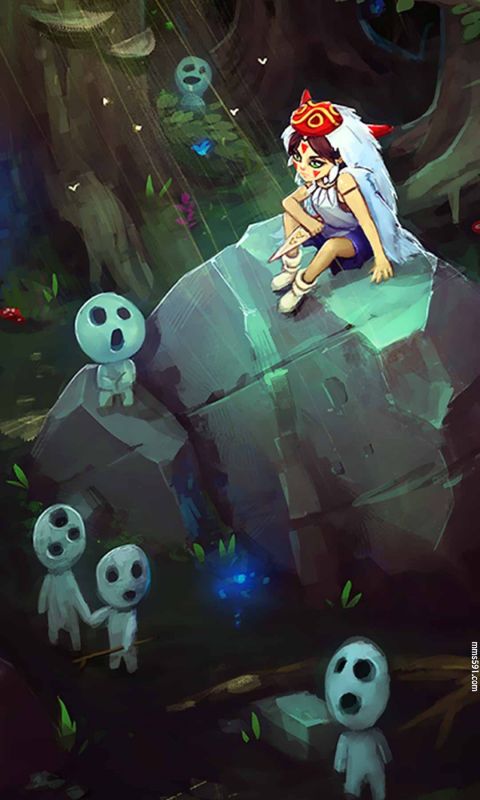 诡异又可爱树精，幽灵公主森林中的木灵kodama手机壁纸图片集（6）