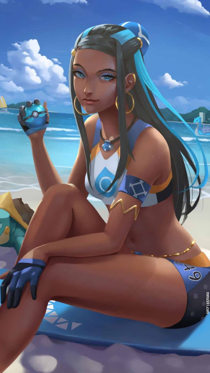 宝可梦美女，神奇宝贝道馆馆主露璃娜Nessa高清1080手机壁纸图片集（2）