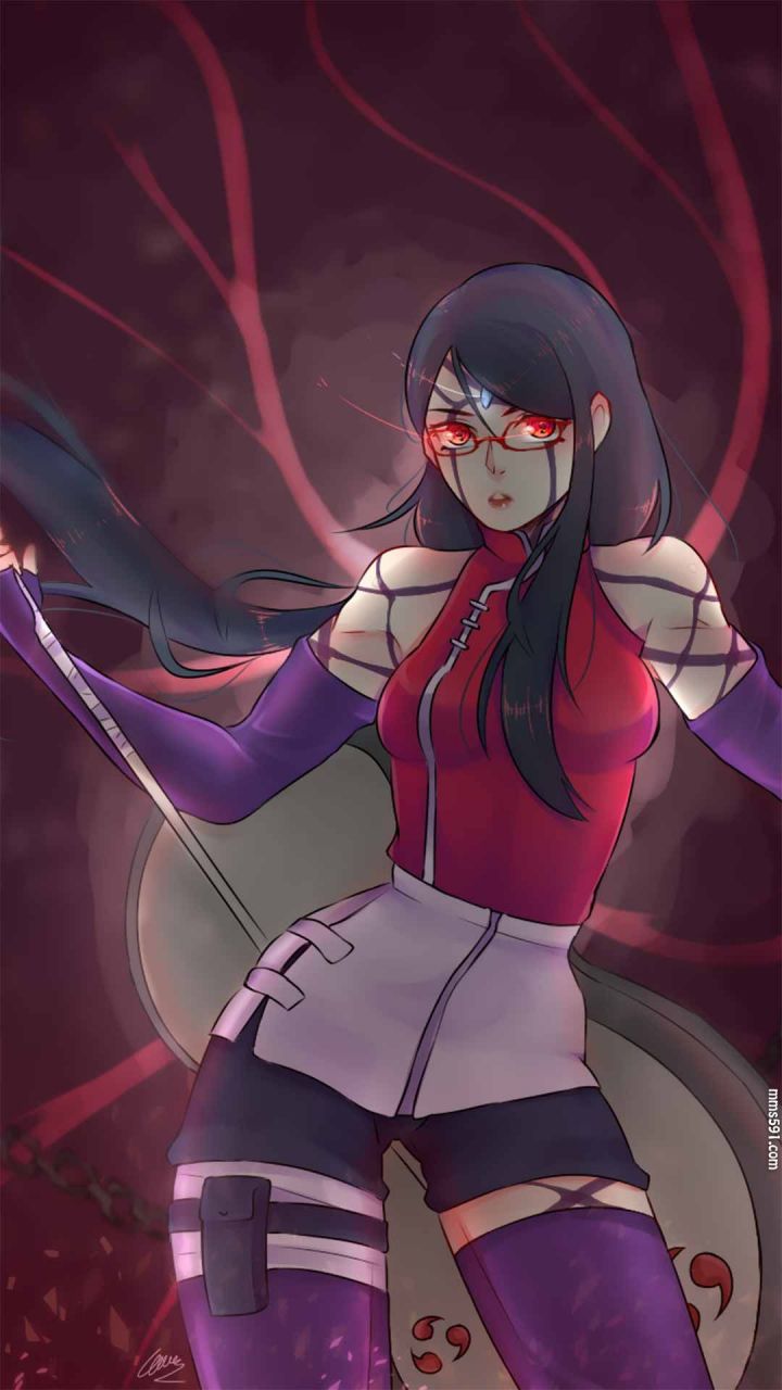 火影忍者佐助和樱的女儿宇智波佐良娜Uchiha Sarada手机壁纸图片（3）