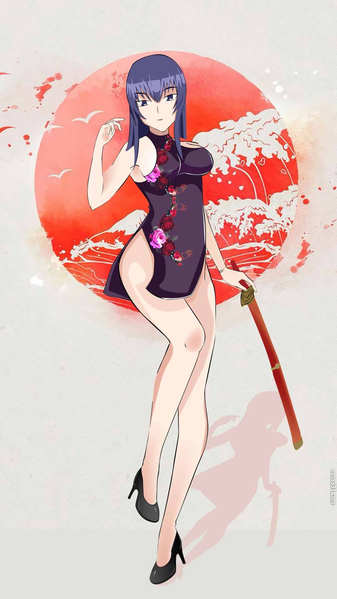 学园默示录剑道毒岛冴子Busujima Saeko沉静帅气手机壁纸高清图片1080p（8）