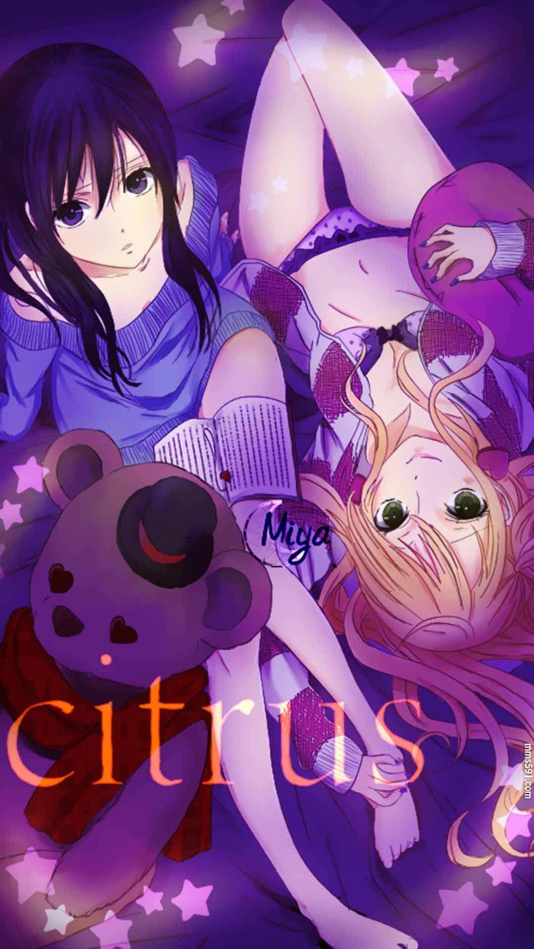 百合动漫柑橘味香气Citrus女主角蓝原柚子和芽衣手机壁纸图片集（6）