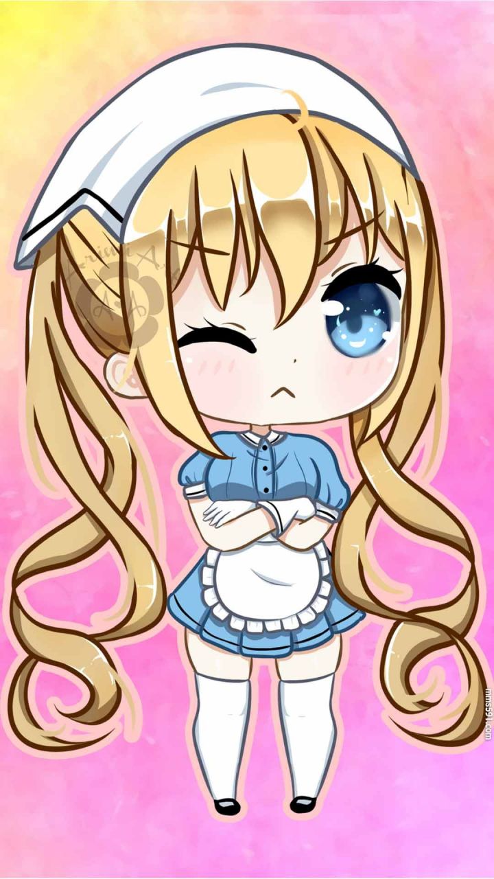 属性咖啡厅金色头发女仆日向夏帆kaho_hinata手机壁纸图片