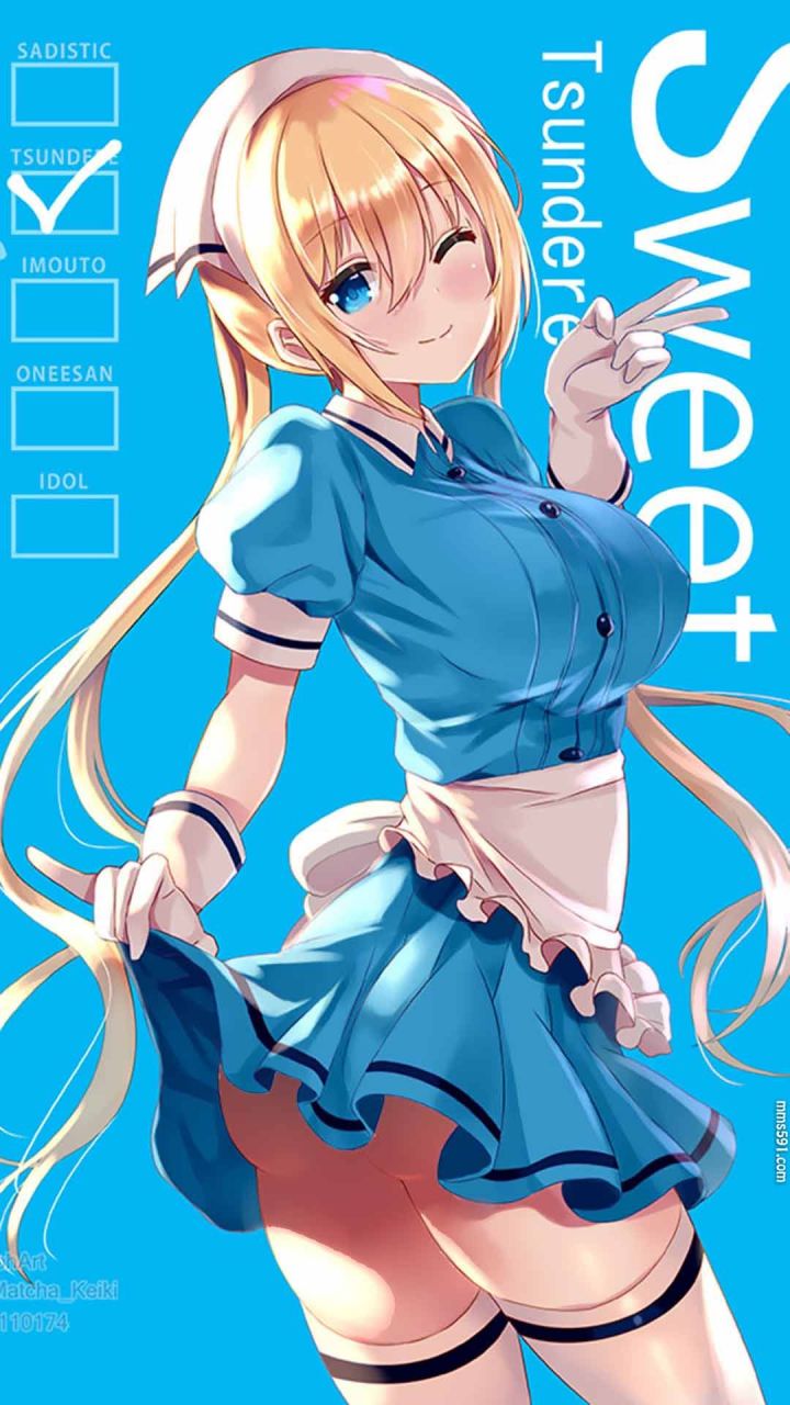 属性咖啡厅金色头发女仆日向夏帆kaho_hinata手机壁纸图片（7）