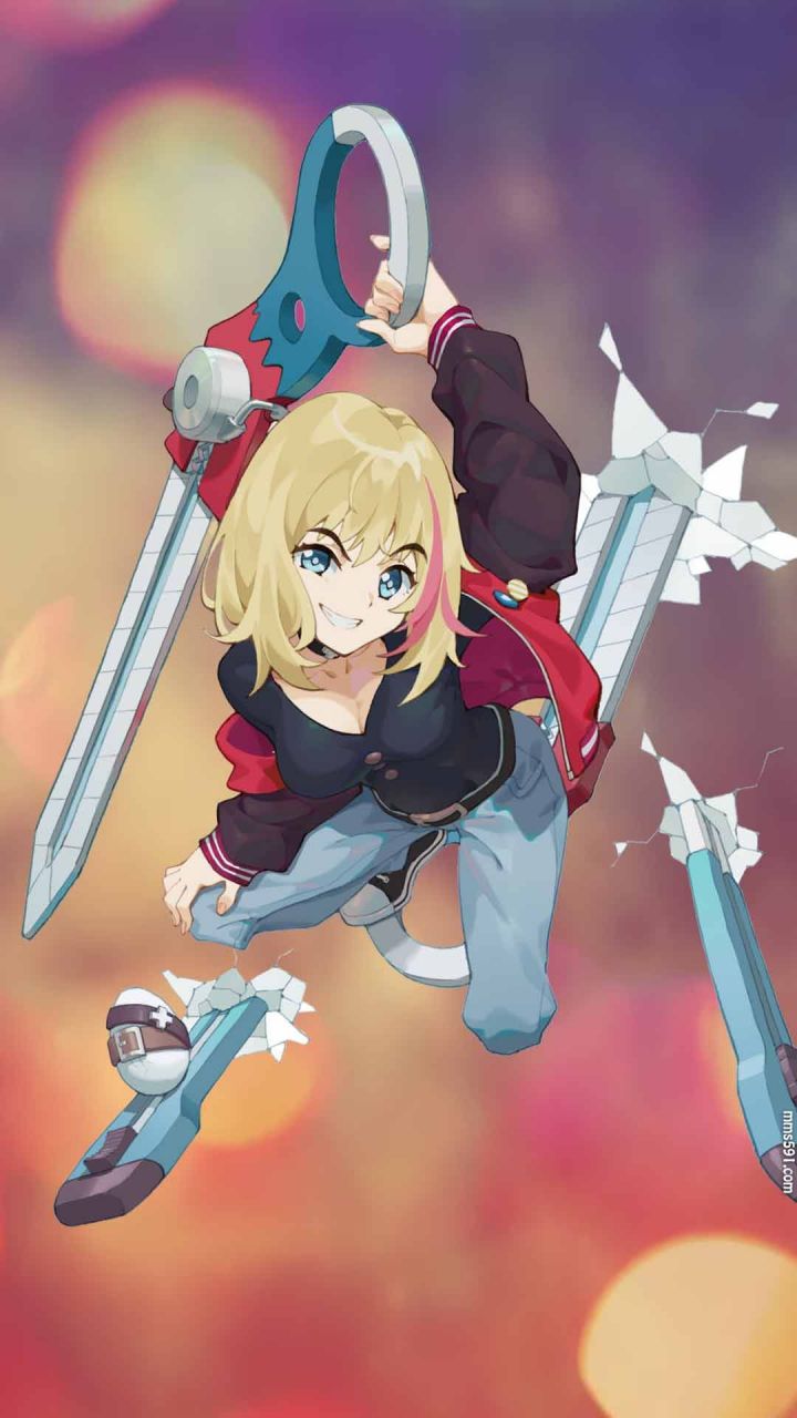 奇蛋物语红夹克金色头发少女川井梨花Kawai Rika手机壁纸图片（3）