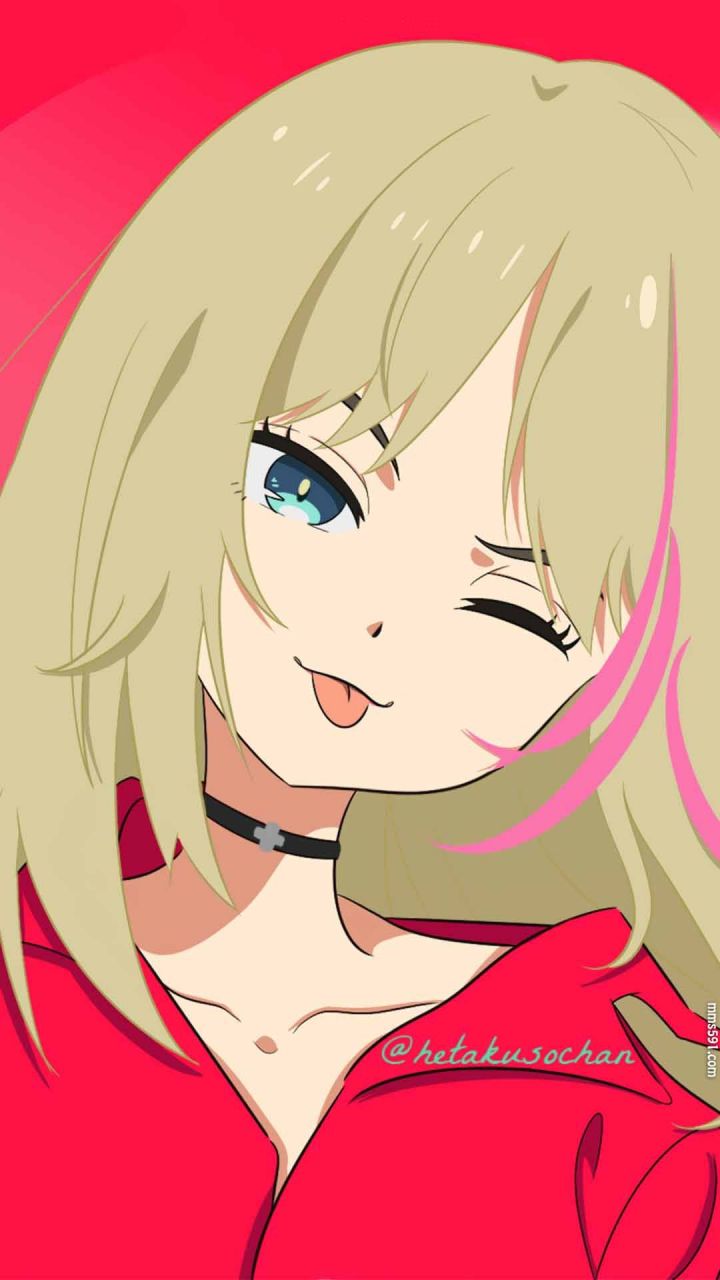 奇蛋物语红夹克金色头发少女川井梨花Kawai Rika手机壁纸图片（4）