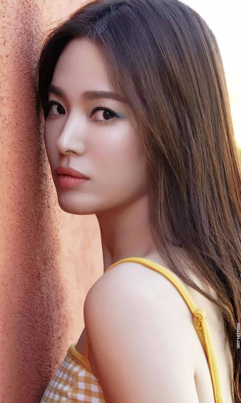 紧身衣显示身材，韩国美女演员宋慧乔手机背景壁纸高清图片集（3）