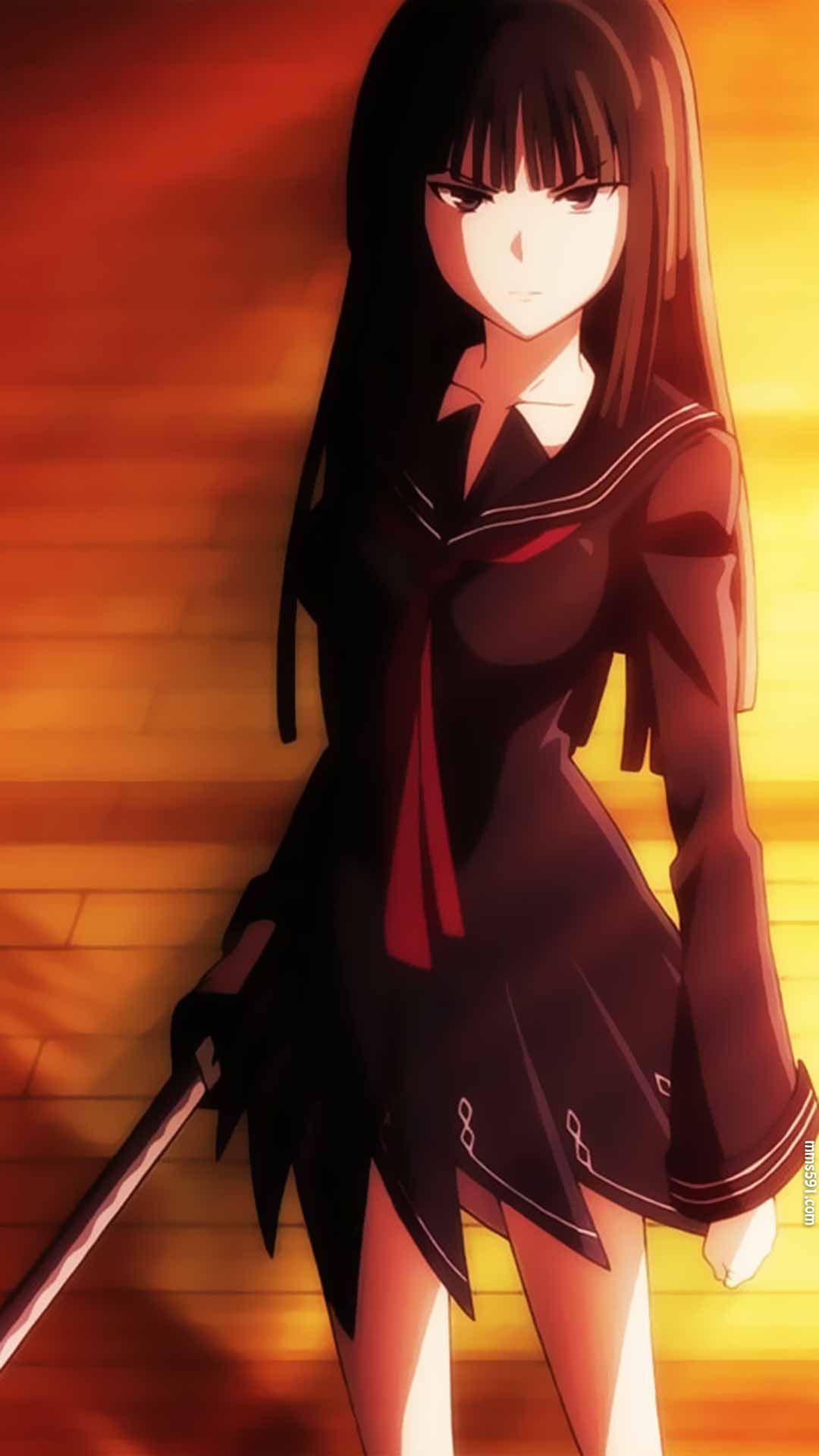 漆黑的子弹女主角黑长直天童木更手机壁纸背景图片集