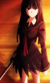 漆黑的子弹女主角黑长直天童木更Kisara Tendo拿刀手机壁纸背景图片集
