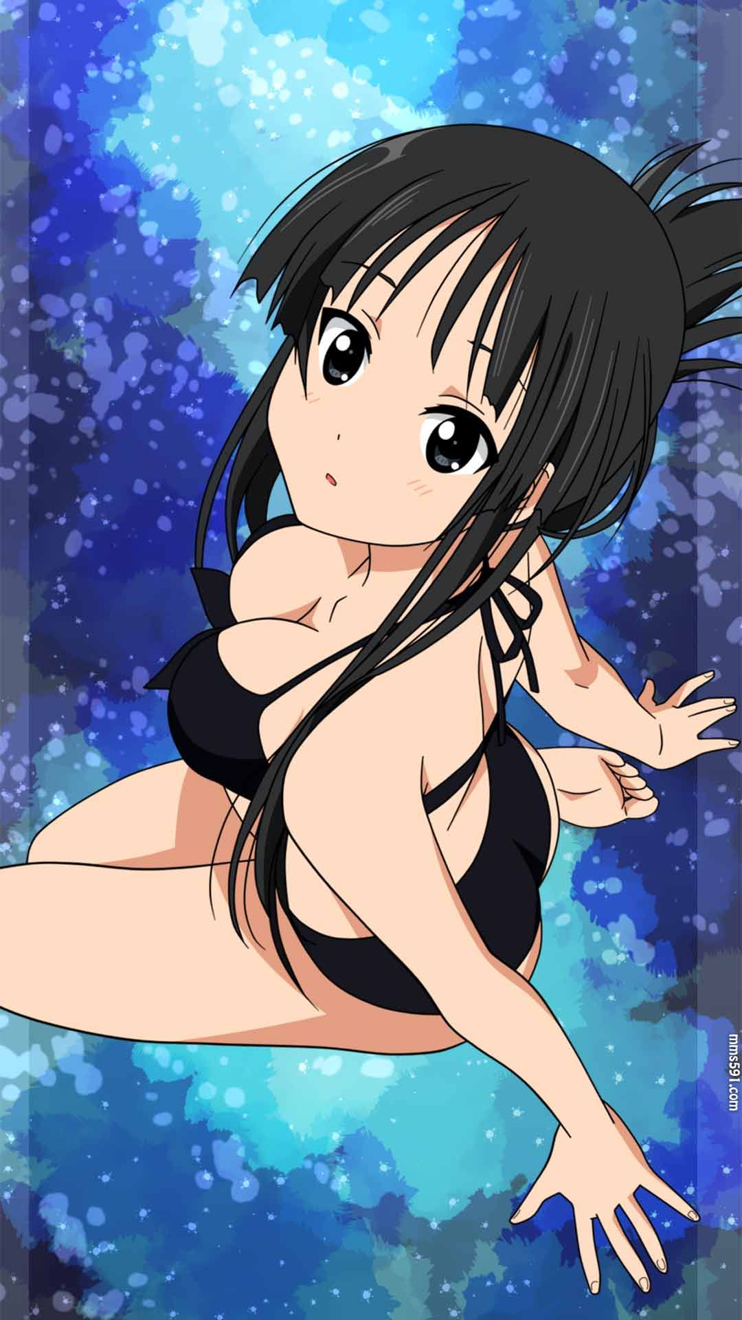 黑色长发，轻音少女贝斯手秋山澪Akiyama Mio手机壁纸1080x1920图片下载（11）