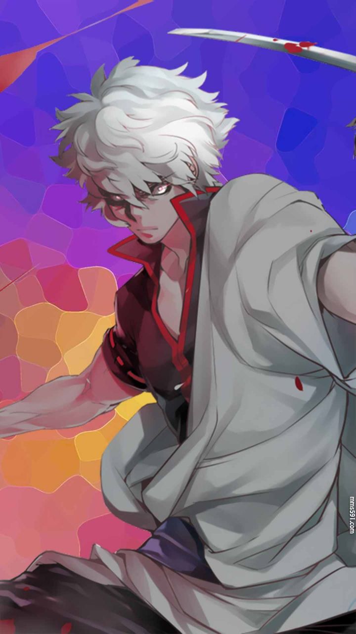银魂男主角白夜叉坂田银时Sakata Gintoki手机壁纸图片1080p（5）