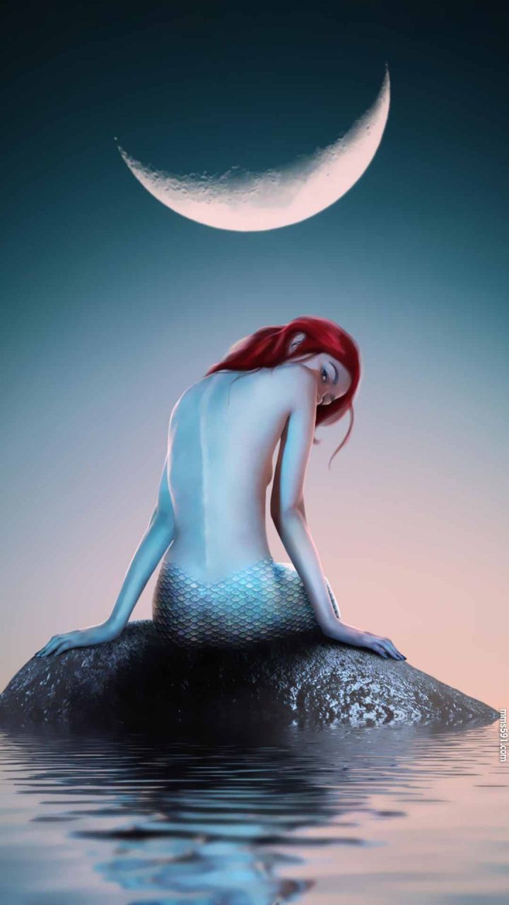 水中的美丽精灵，中西方风格美人鱼高清1080x1920手机壁纸图片集（4）