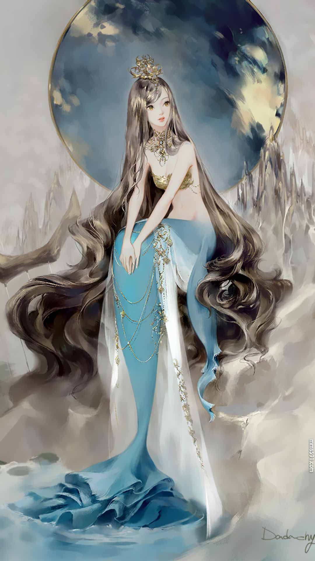 水中的美丽精灵，中西方风格美人鱼高清1080x1920手机壁纸图片集（8）