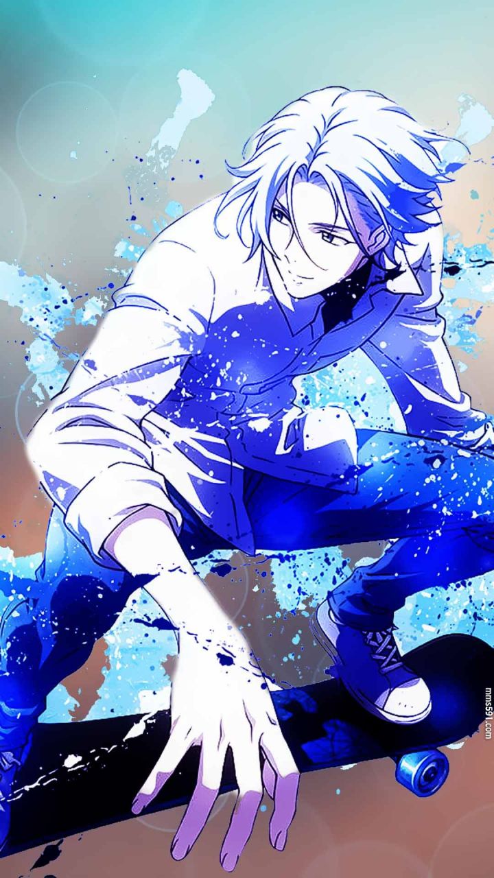 无限滑板蓝色头发的男主角驰河兰加Langa Hasegawa手机壁纸图片集（3）