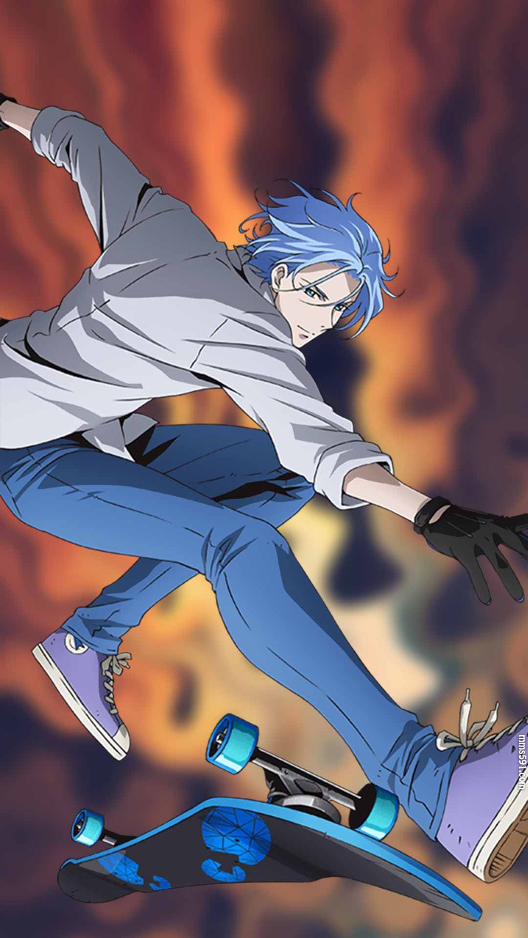 无限滑板蓝色头发的男主角驰河兰加Langa Hasegawa手机壁纸图片集（4）