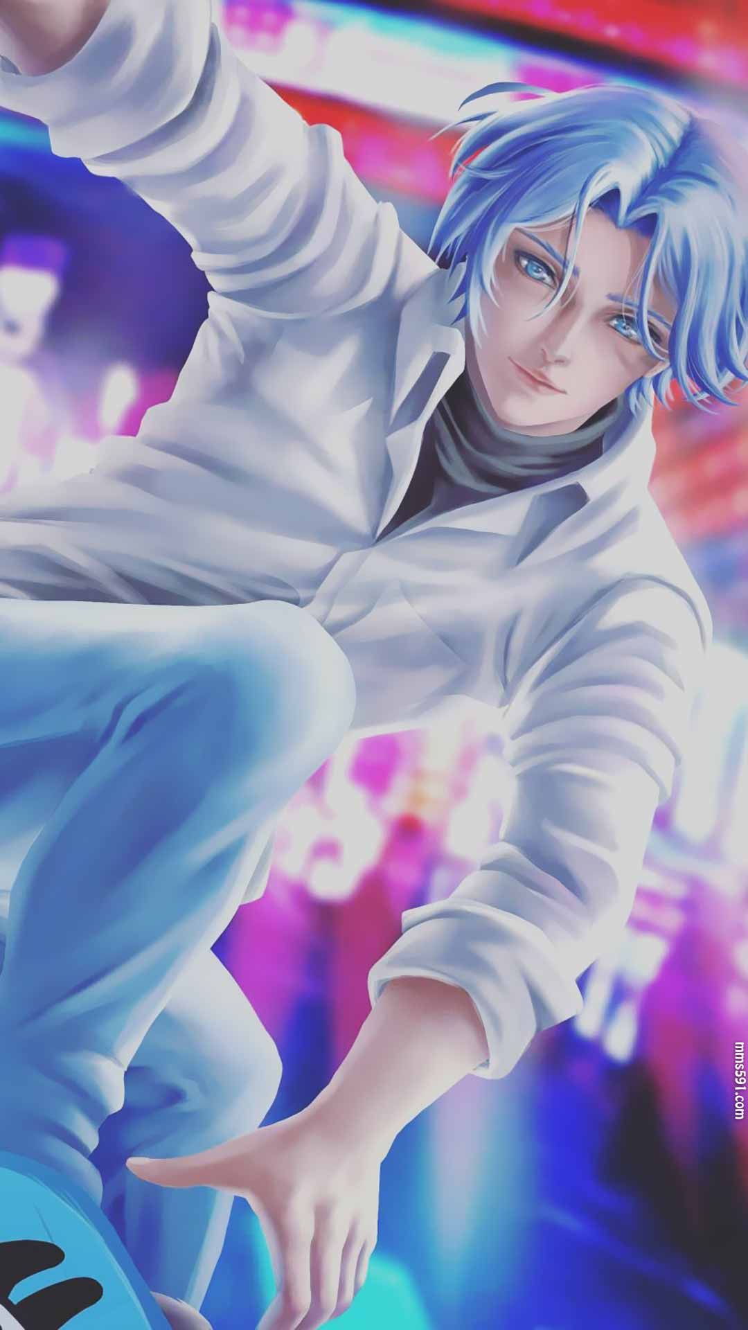 无限滑板蓝色头发的男主角驰河兰加Langa Hasegawa手机壁纸图片集（5）