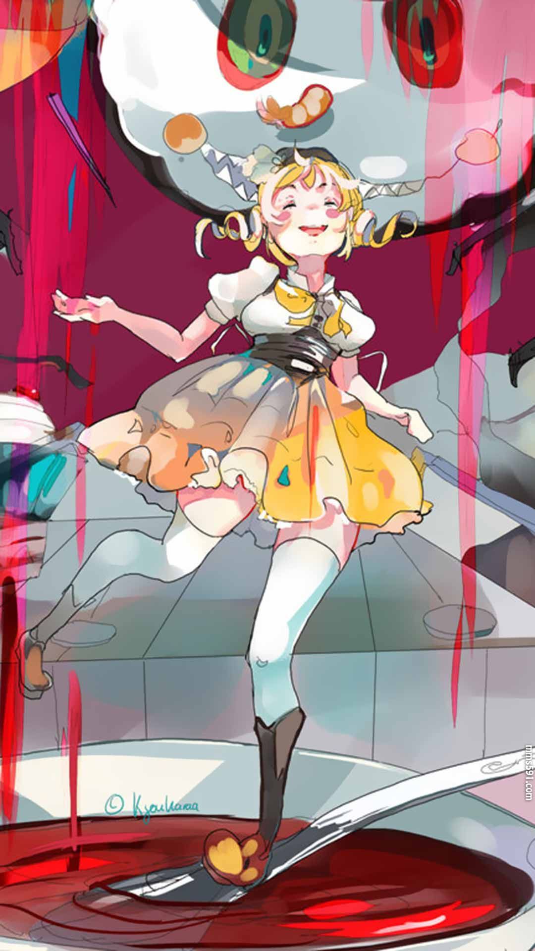 魔法少女小圆黄毛学姐巴麻美Tomoe Mami手机壁纸背景图片集（5）