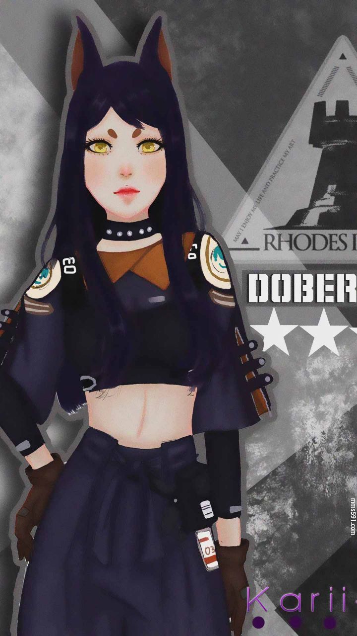 明日方舟女英雄杜宾Dobermann高清手机壁纸图片集1080x1920（2）