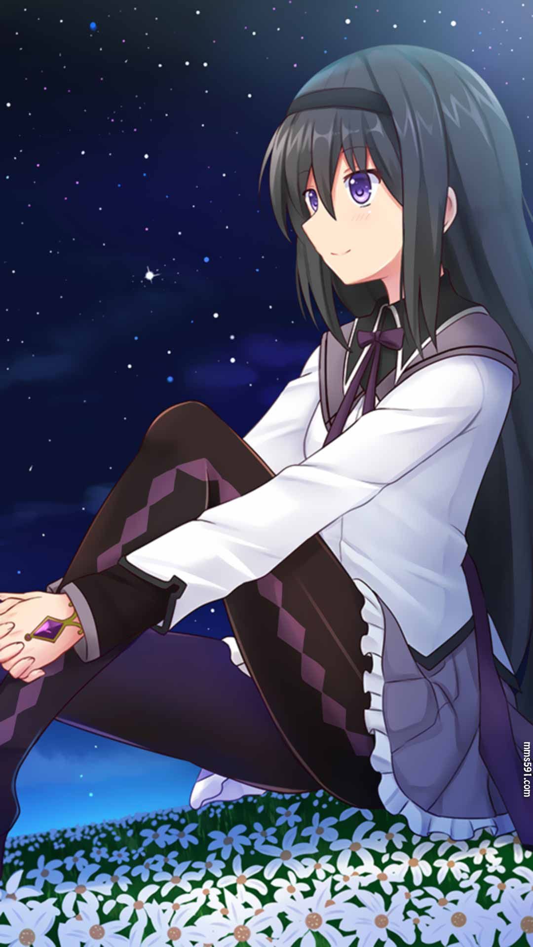 魔法少女小圆晓美焰Akemi Homura黑长直黑丝手机壁纸图片集（2）