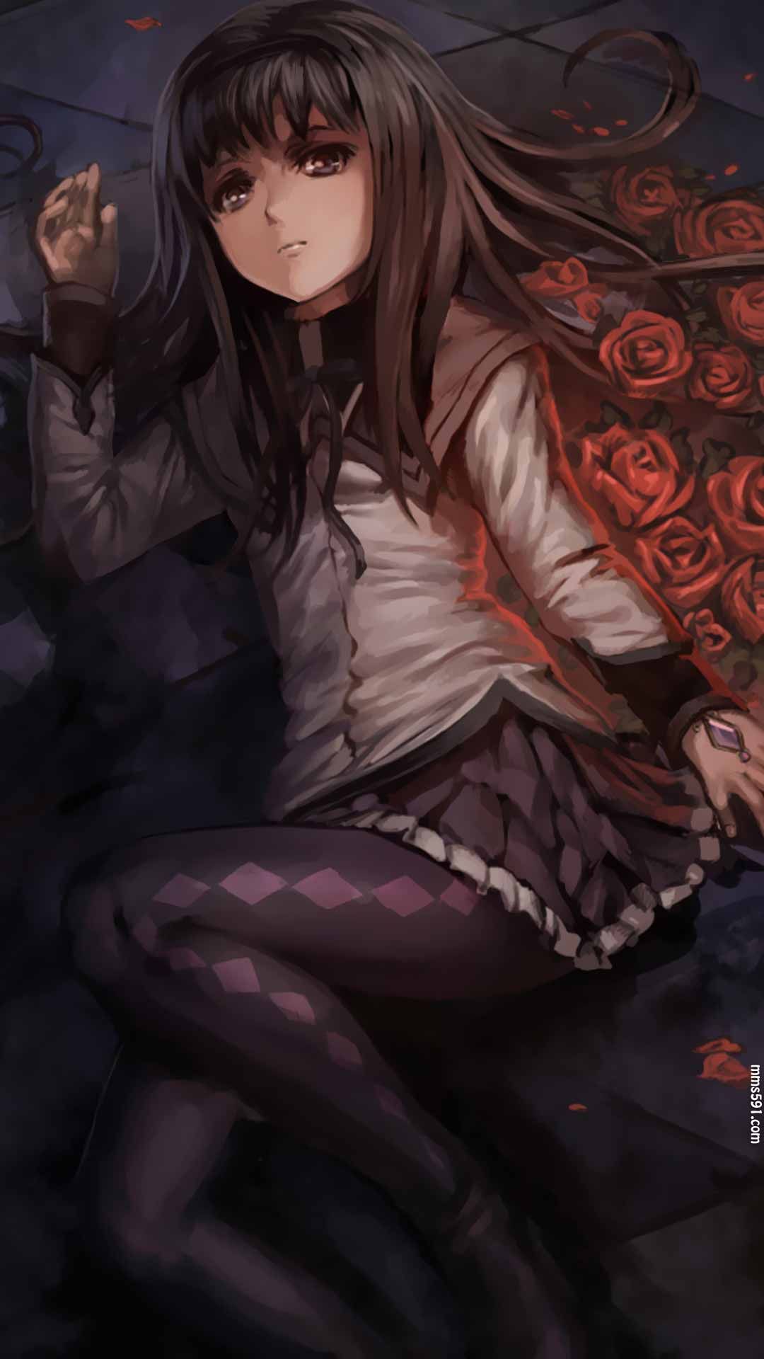 魔法少女小圆晓美焰Akemi Homura黑长直黑丝手机壁纸图片集（6）
