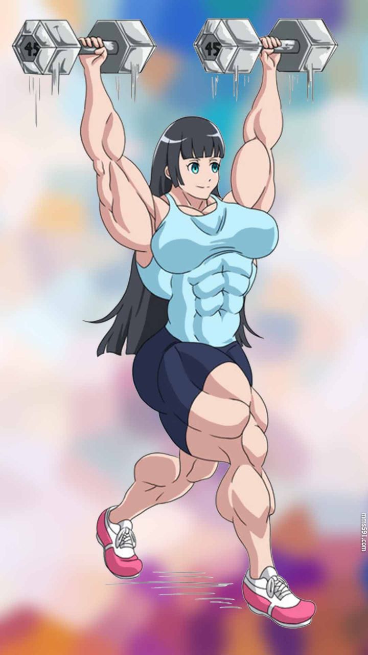 流汗吧！健身少女长发肌肉美女奏流院朱美Akemi Soryuin手机壁纸图片（4）