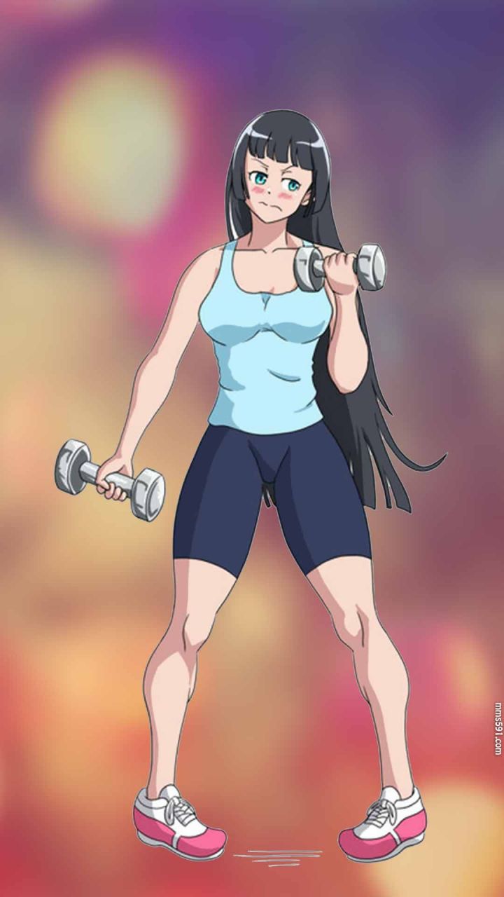 流汗吧！健身少女长发肌肉美女奏流院朱美Akemi Soryuin手机壁纸图片（5）